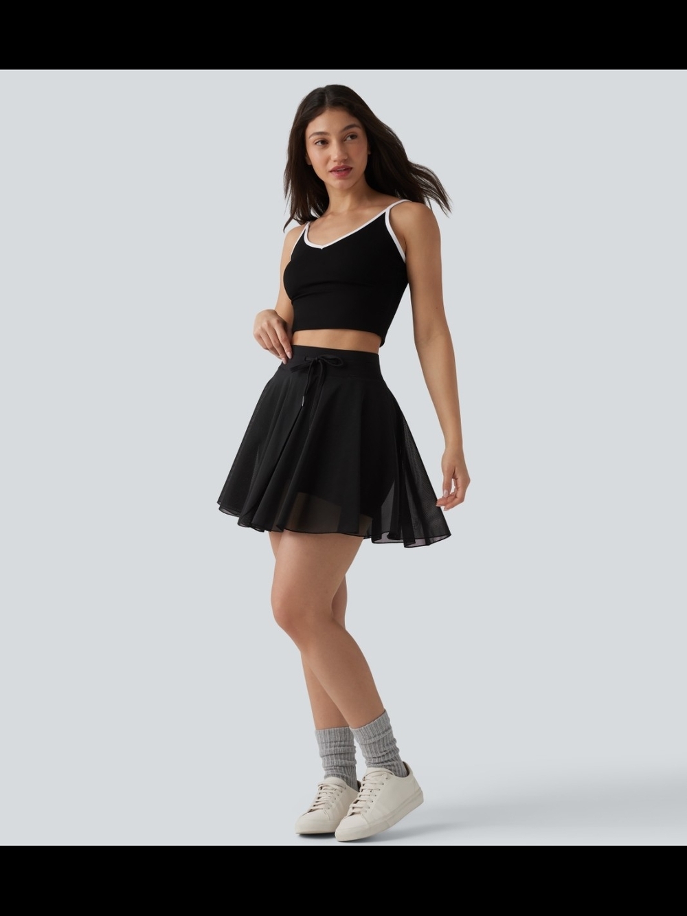 HALARA Black Circle Skater Skirt